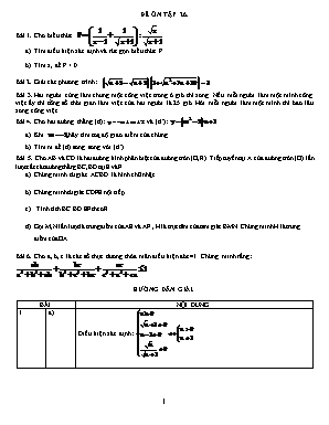 Đề ôn tập môn Toán Lớp 9 - Đề số 26 (Có đáp án)